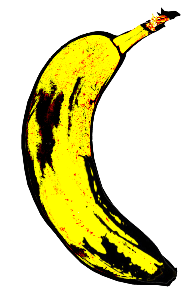 Andy Warhols legendäres Bananenlogo basiert auf einem Siebdruck (hier eine Replika)